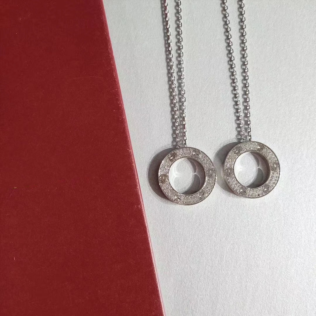 [Pearl Jewelrys]LOVE NECKLACE ADJUSTABLE SILVER