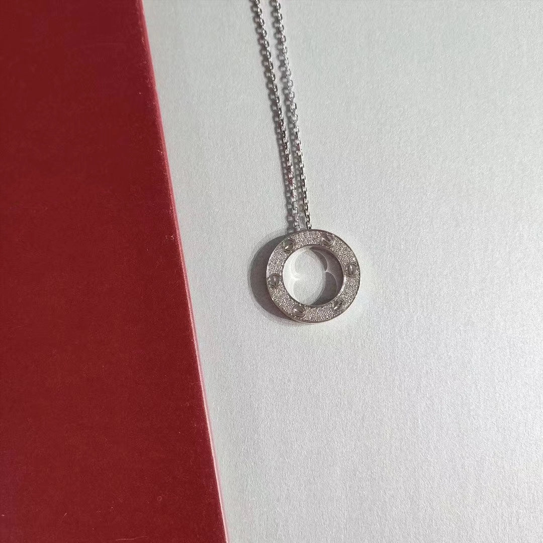[Pearl Jewelrys]LOVE NECKLACE ADJUSTABLE SILVER