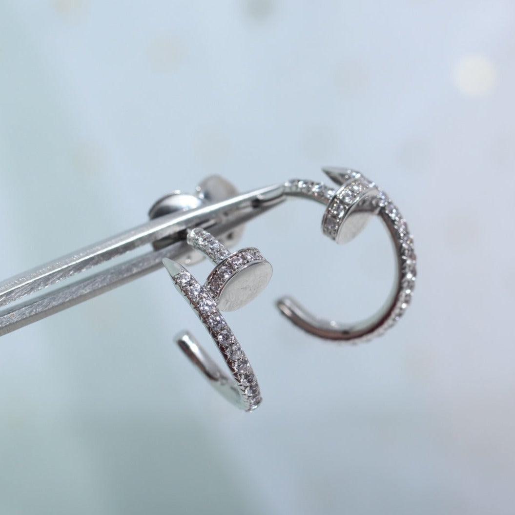 [Pearl Jewelrys]JUSTE EARRINGS 12.75MM SILVER DIAMOND