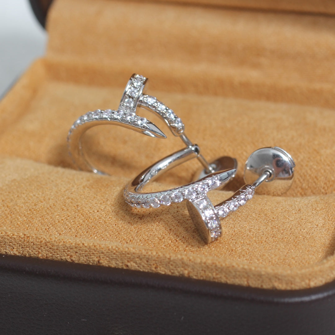 [Pearl Jewelrys]JUSTE EARRINGS 12.75MM SILVER DIAMOND