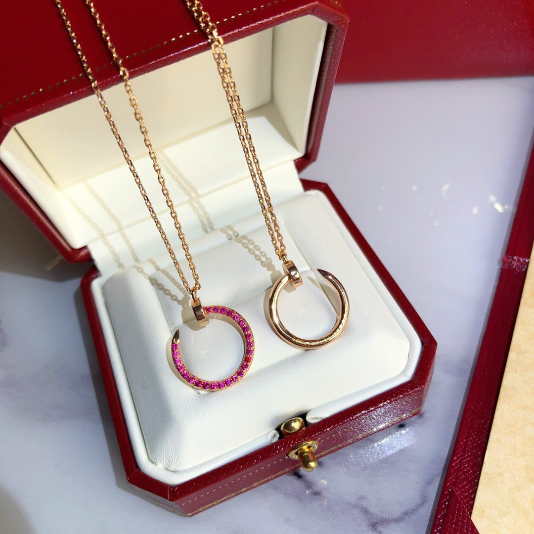 [Pearl Jewelrys]JUSTE NECKLACE GOLD RED DIAMONDS