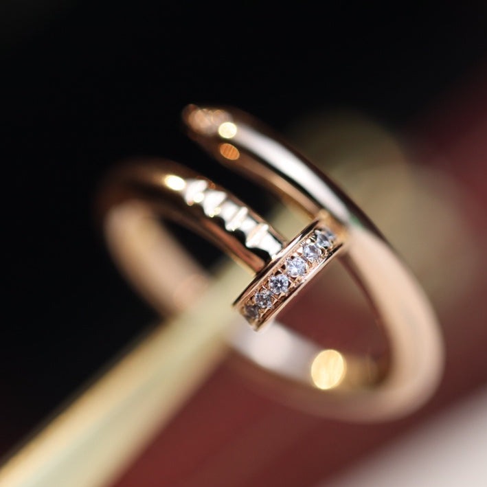 [Pearl Jewelrys]JUSTE RING 2.65MM PINK GOLD DIAMOND