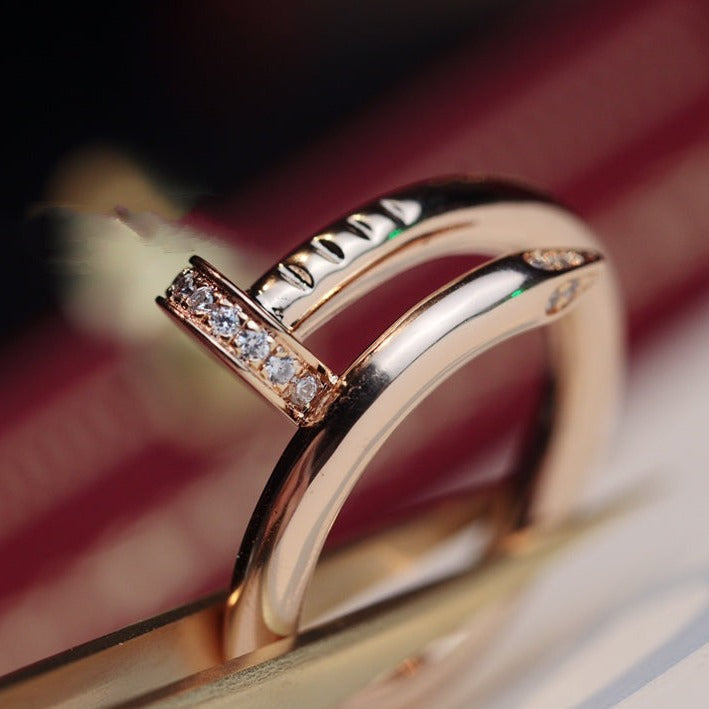 [Pearl Jewelrys]JUSTE RING 2.65MM PINK GOLD DIAMOND