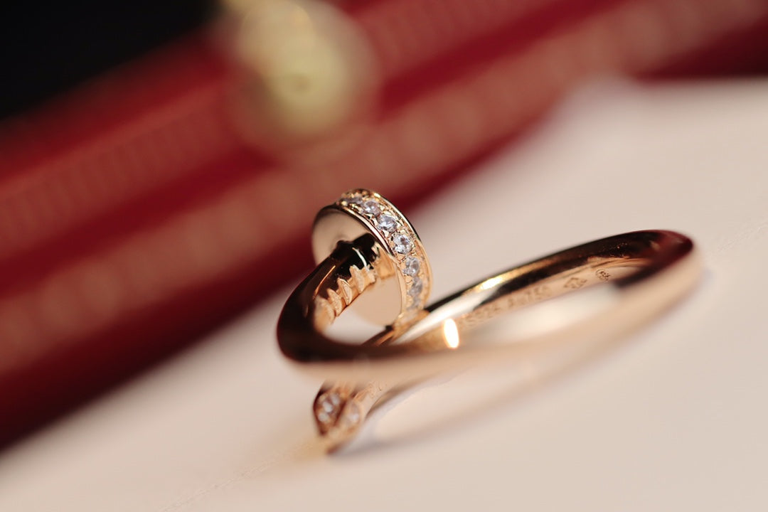 [Pearl Jewelrys]JUSTE RING 2.65MM PINK GOLD DIAMOND