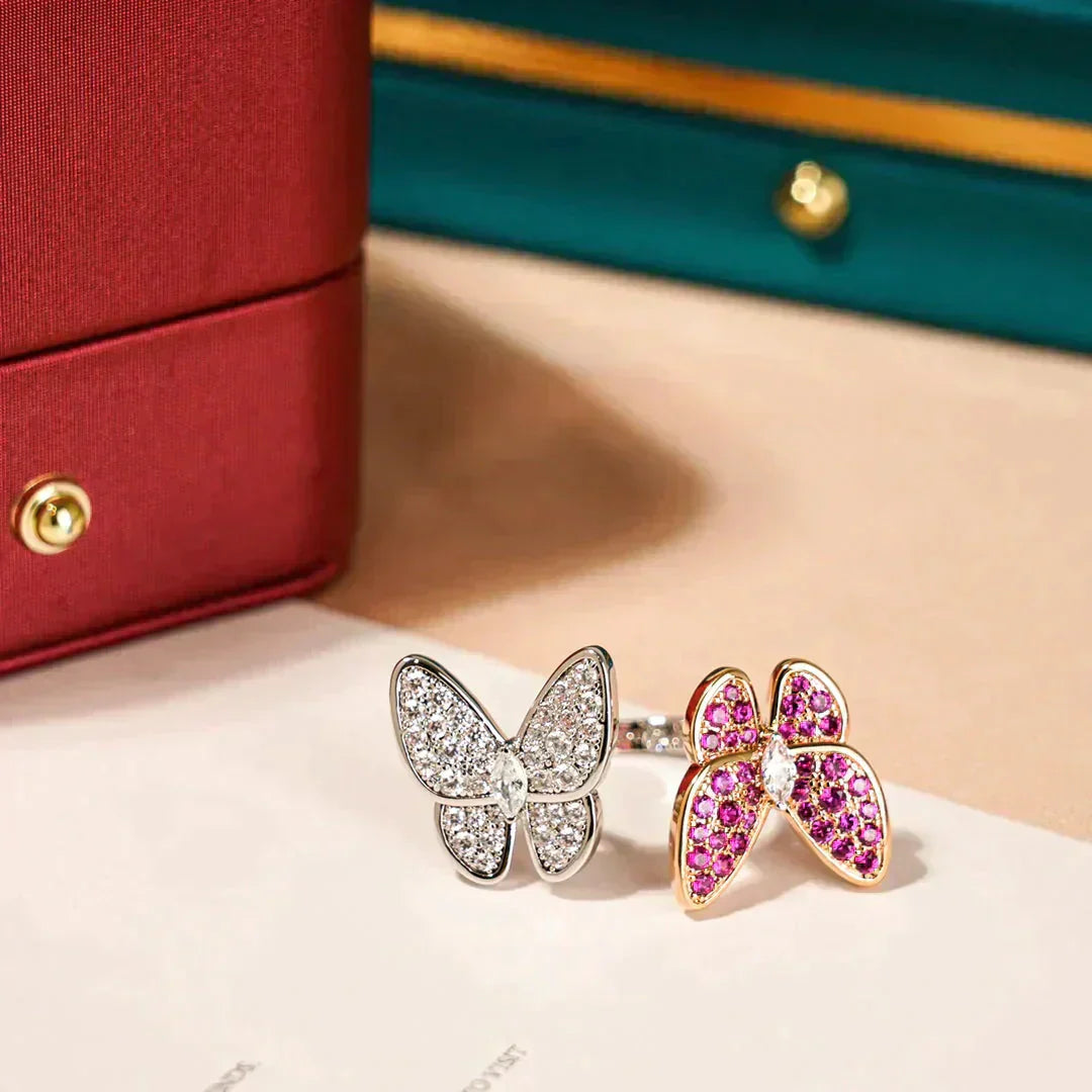 [Pearl Jewelrys]TWIN BUTTERFLY DIAMOND RING