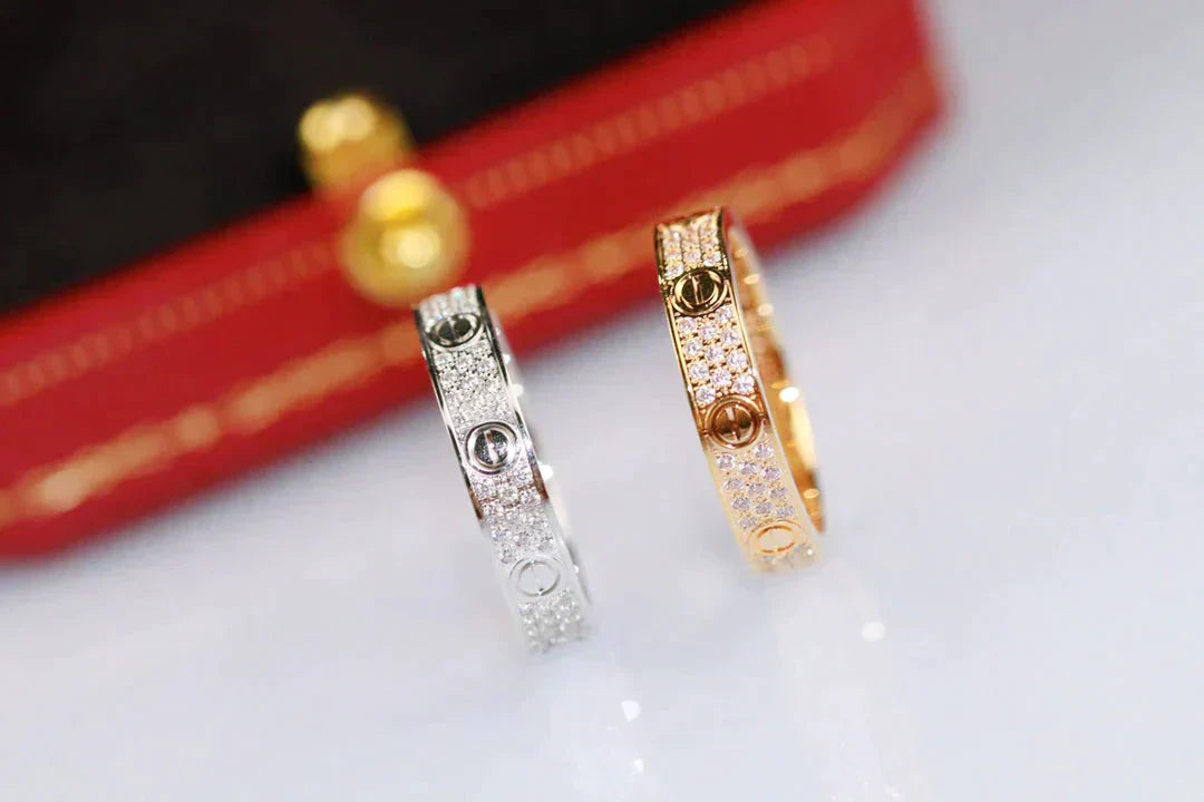 [Pearl Jewelrys]LOVE RING 3.6MM DIAMOND PAVED