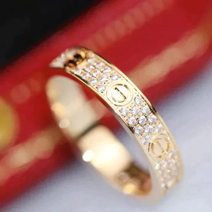 [Pearl Jewelrys]LOVE RING 3.6MM DIAMOND PAVED