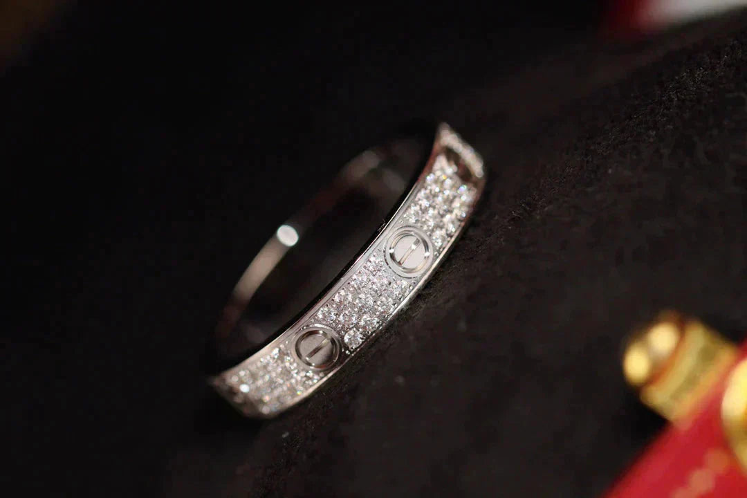 [Pearl Jewelrys]LOVE RING 3.6MM DIAMOND PAVED