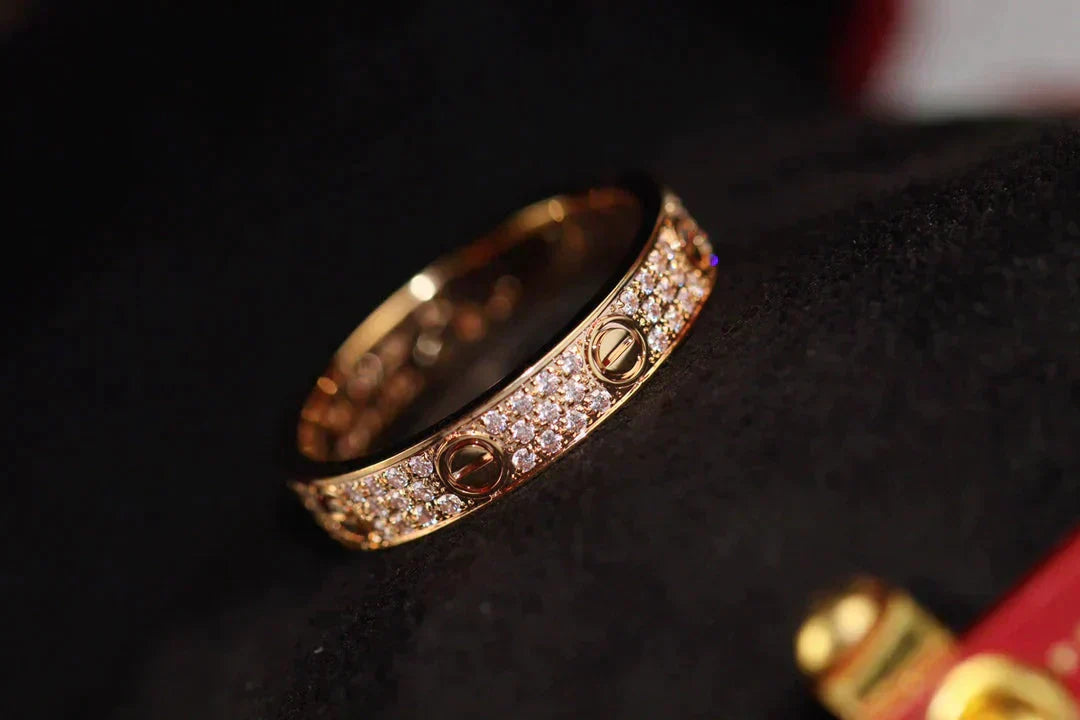 [Pearl Jewelrys]LOVE RING 3.6MM DIAMOND PAVED