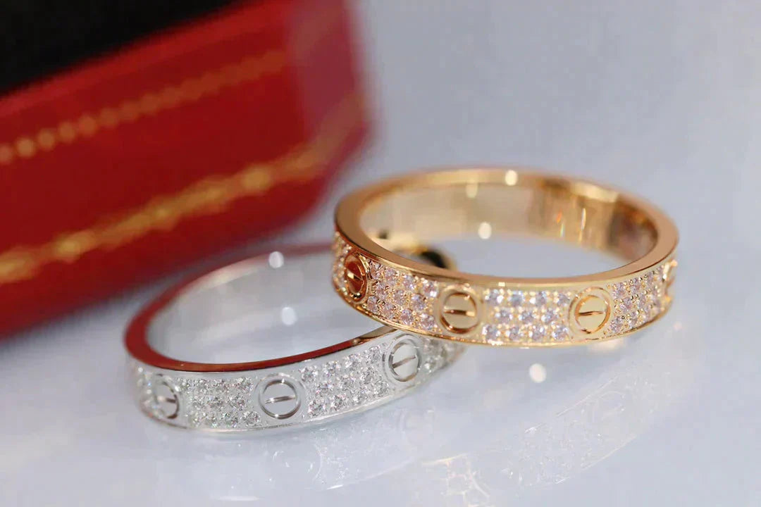 [Pearl Jewelrys]LOVE RING 3.6MM DIAMOND PAVED