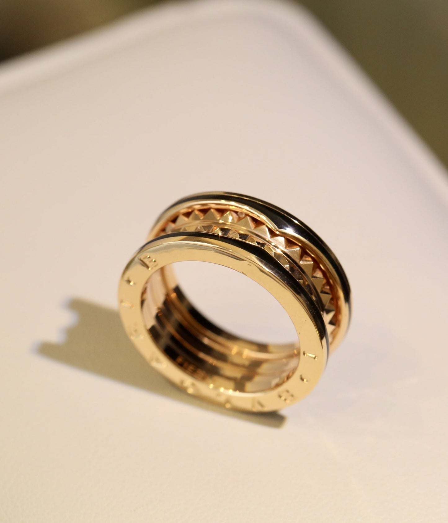 [Pearl Jewelrys]ZERO 1 PINK GOLD BLACK CERAMIC RING