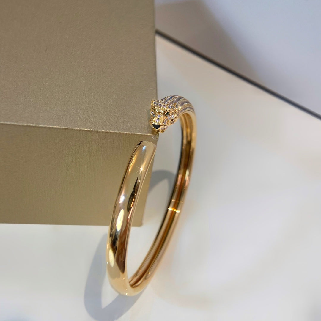 [Pearl Jewelrys]PANTHERE GOLD DIAMOND OPEN BRACELET
