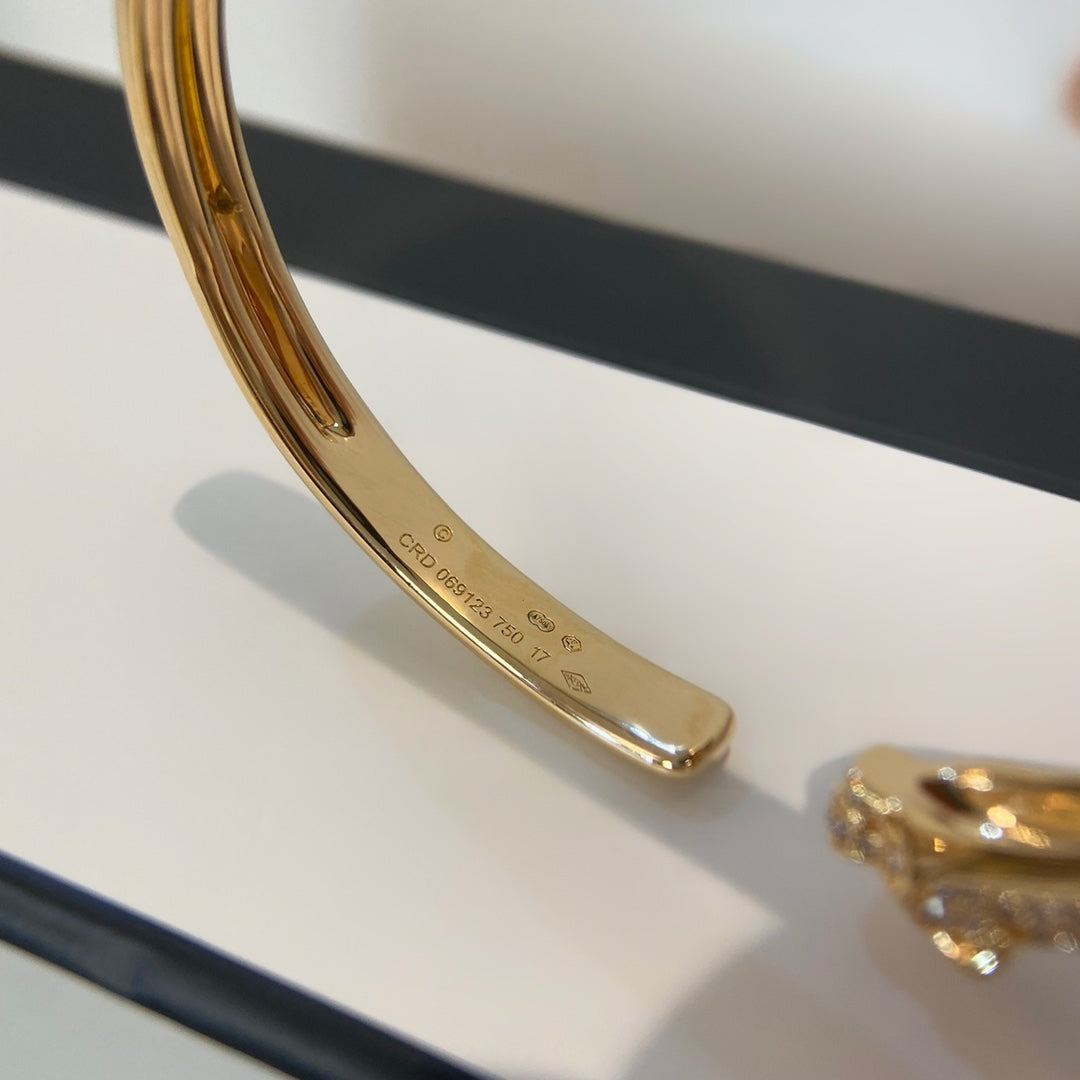 [Pearl Jewelrys]PANTHERE GOLD DIAMOND OPEN BRACELET