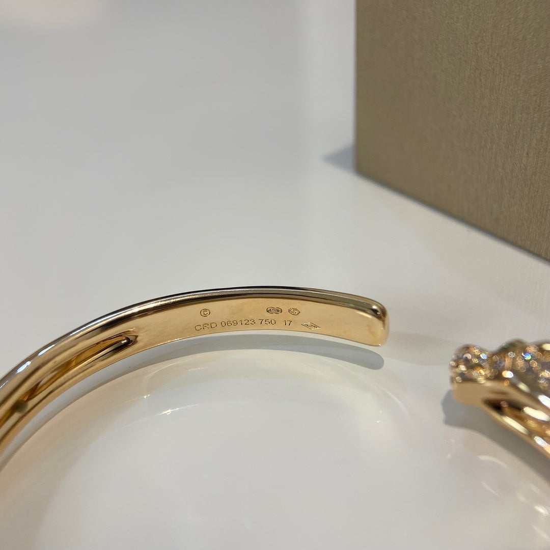 [Pearl Jewelrys]PANTHERE GOLD DIAMOND OPEN BRACELET