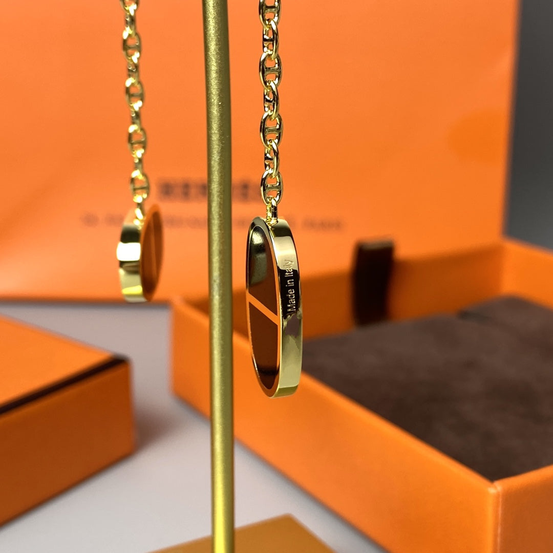 [Pearl Jewelrys]CHAINE VERSO BLACK CERAMIC EARRINGS