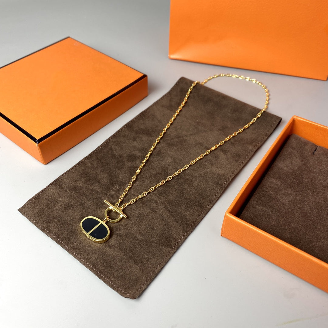 [Pearl Jewelrys]CHAINE VERSO BLACK CERAMIC NECKLACE