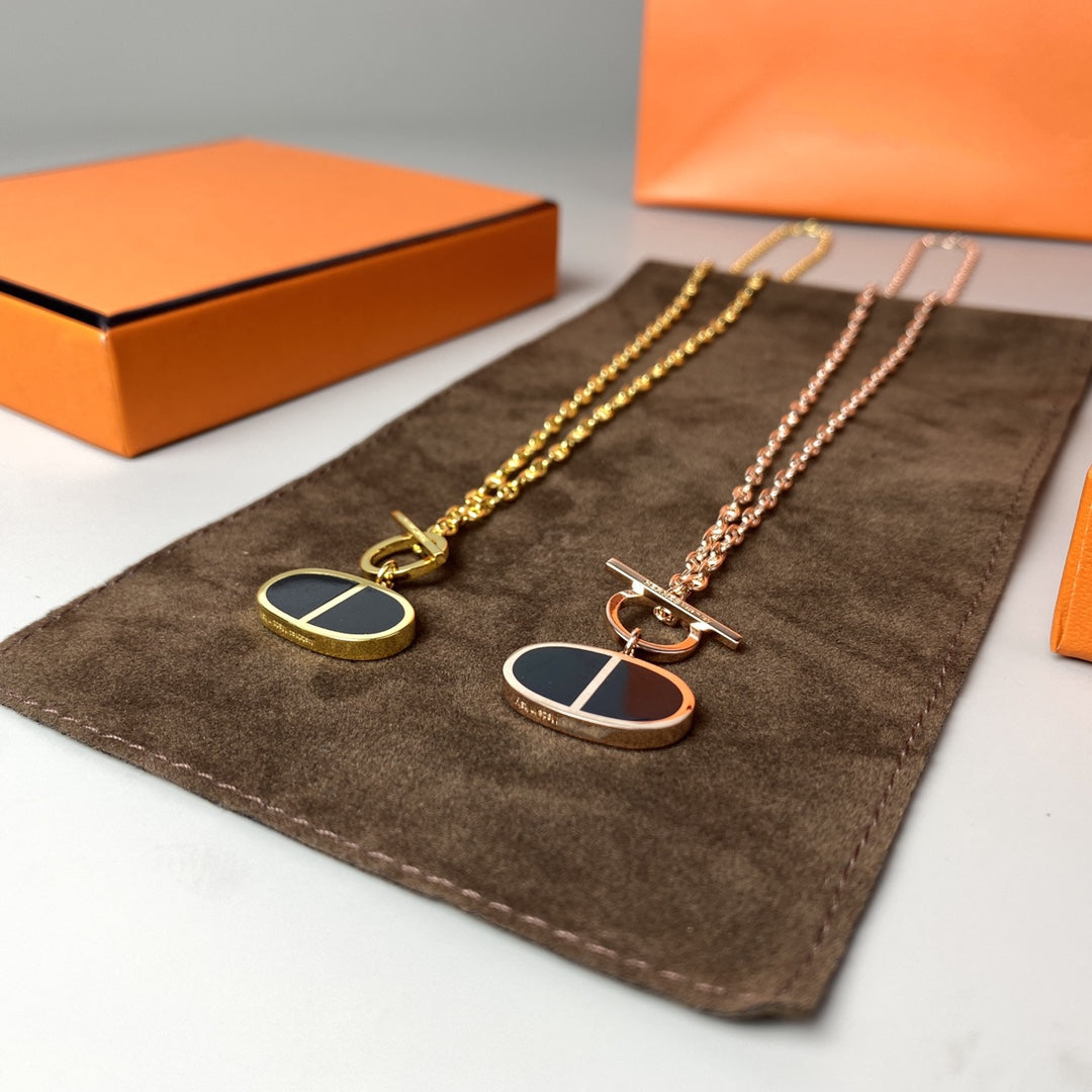 [Pearl Jewelrys]CHAINE VERSO BLACK CERAMIC NECKLACE