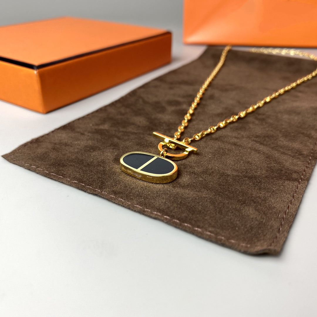 [Pearl Jewelrys]CHAINE VERSO BLACK CERAMIC NECKLACE