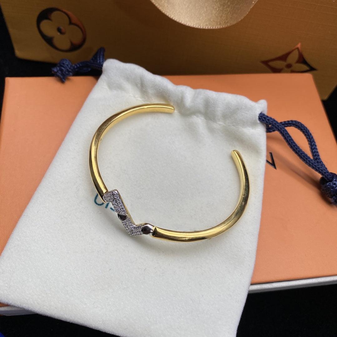 [Pearl Jewelrys]VOLTE UPSITE DOWN DIAMOND GOLD OPEN BRACELET