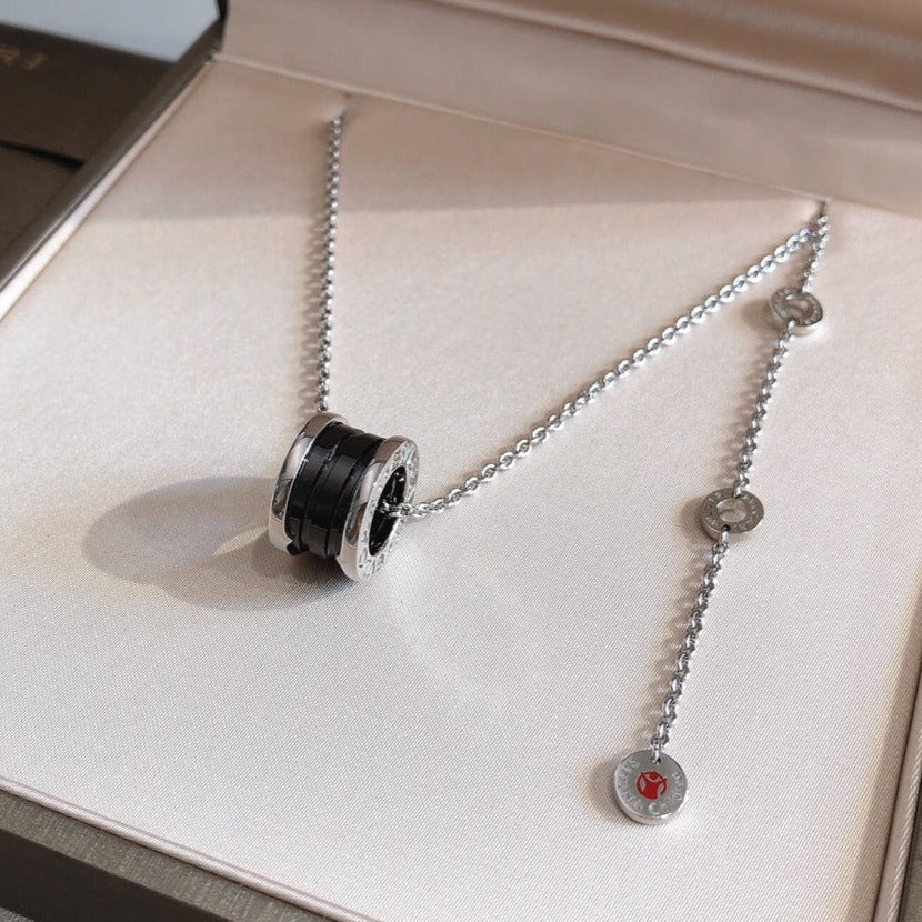 [Pearl Jewelrys]ZERO 1 BLACK CERAMIC SILVER NECKLACE