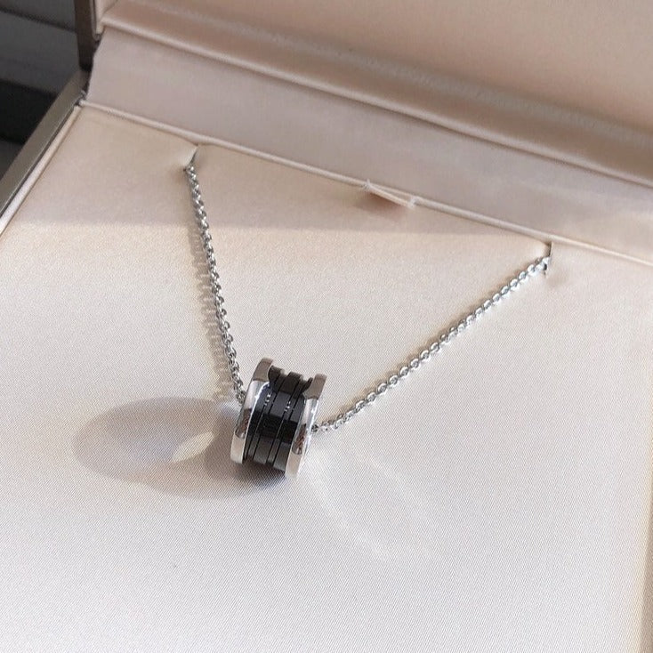 [Pearl Jewelrys]ZERO 1 BLACK CERAMIC SILVER NECKLACE