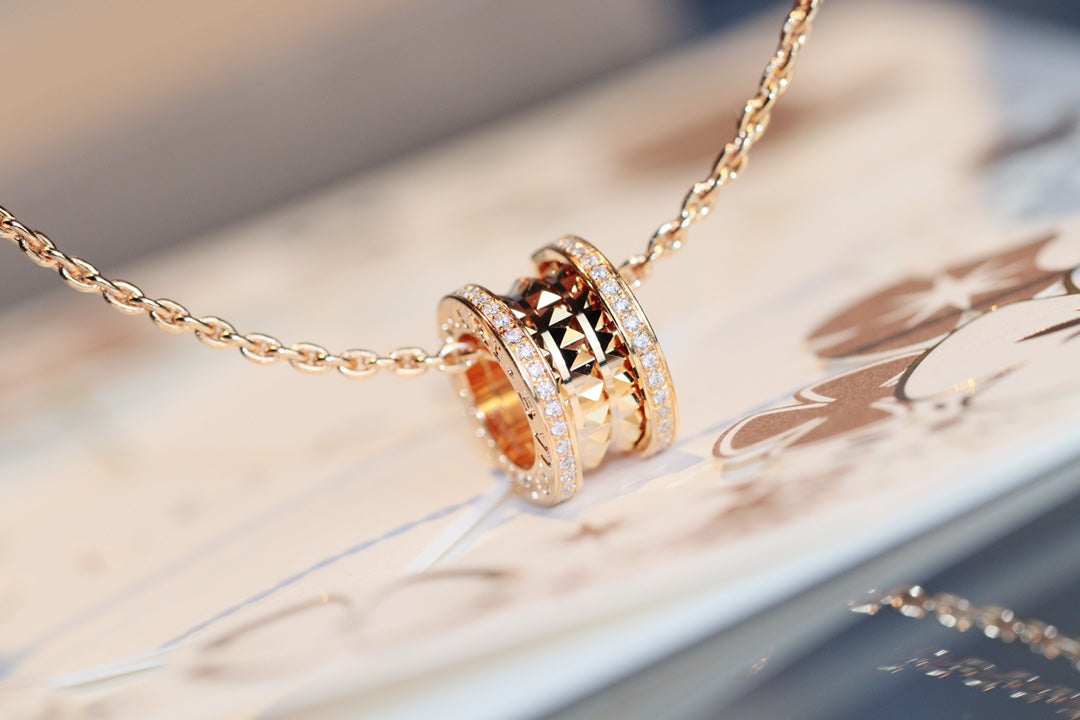 [Pearl Jewelrys]ZERO 1 ROCK PEDANT PINK GOLD NECKLACE