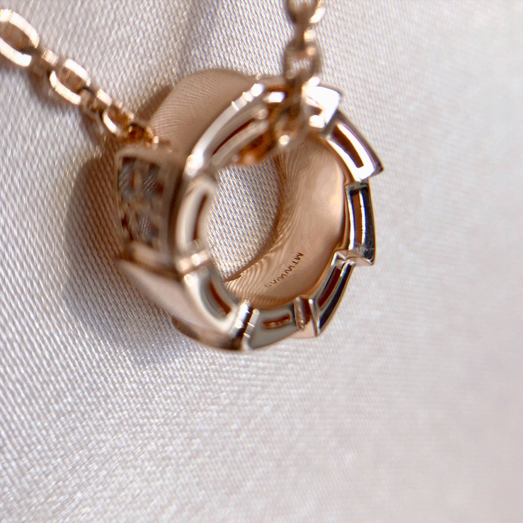 [Pearl Jewelrys]SERPENTI PEDANT DIAMOND PINK GOLD NECKLACE