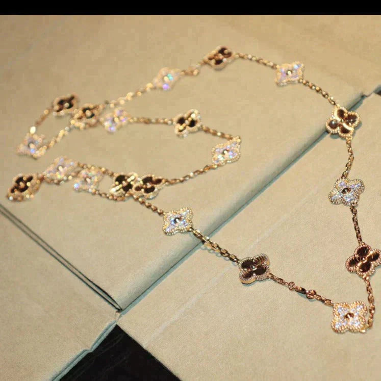 [Pearl Jewelrys]CLOVER 20 MOTIFS LASER DIAMOND NECKLACE