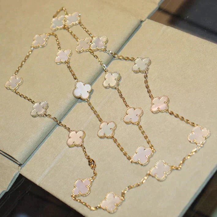 [Pearl Jewelrys]CLOVER 20 MOTIFS WHITE MOP NECKLACE