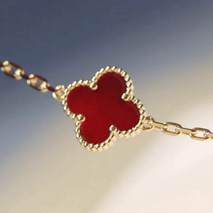 [Pearl Jewelrys]CLOVER 20 MOTIFS CARNELIAN NECKLACE