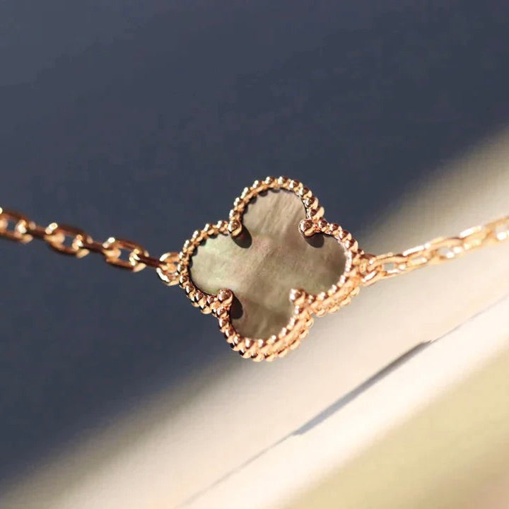[Pearl Jewelrys]CLOVER 20 MOTIFS DARK MOP DIAMOND  NECKLACE