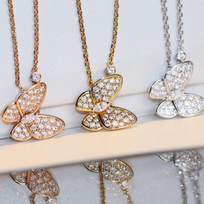 [Pearl Jewelrys]BUTTERFLY DIAMOND NECKLACE