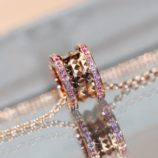 [Pearl Jewelrys]ZERO 1 ROCK PINK GOLD PINK DIAMOND NECKLACE