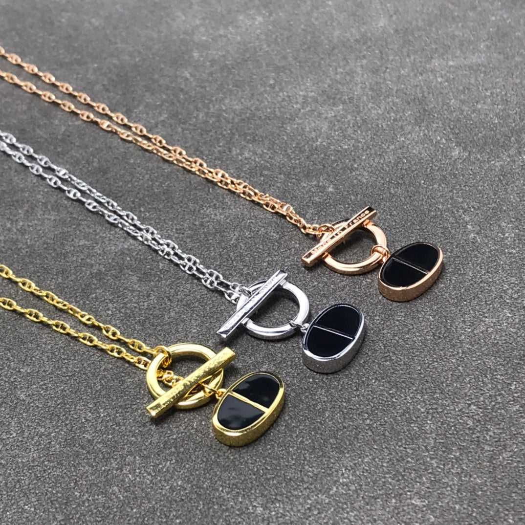 [Pearl Jewelrys]CHAINE VERSO BLACK CERAMIC  NECKLACE