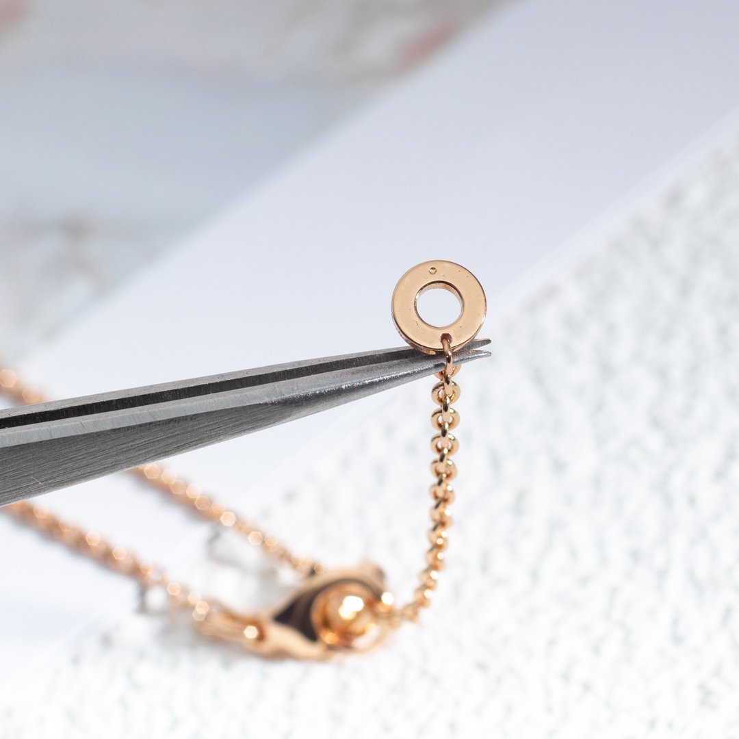 [Pearl Jewelrys]ZERO 1 WHITE CERAMIC PINK GOLD DIAMOND NECKLACE