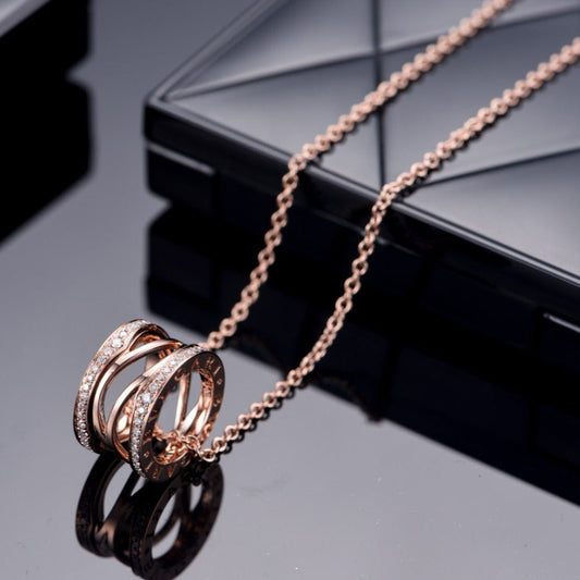 [Pearl Jewelrys]ZERO 1 PINK GOLD DIAMOND OPEN NECKLACE