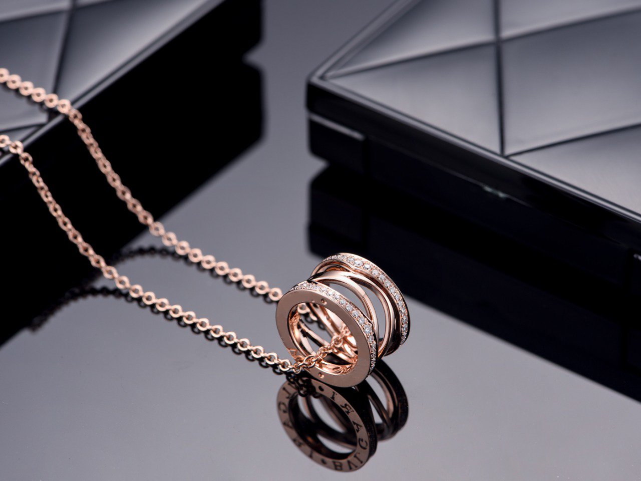 [Pearl Jewelrys]ZERO 1 PINK GOLD DIAMOND OPEN NECKLACE