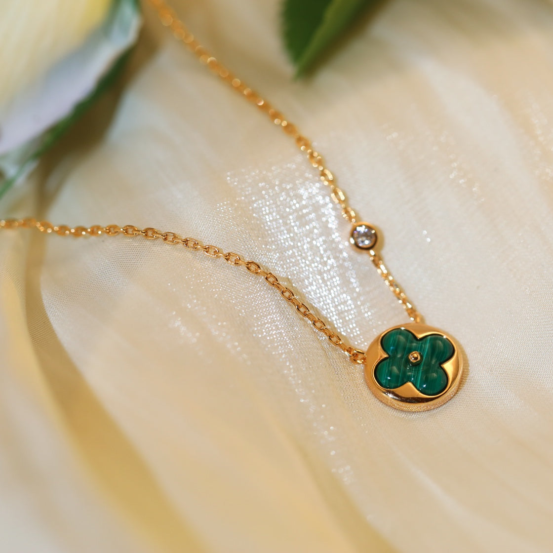 [Pearl Jewelrys]SUN PEDANT PINK GOLD 1 DIAMOND NECKLACE