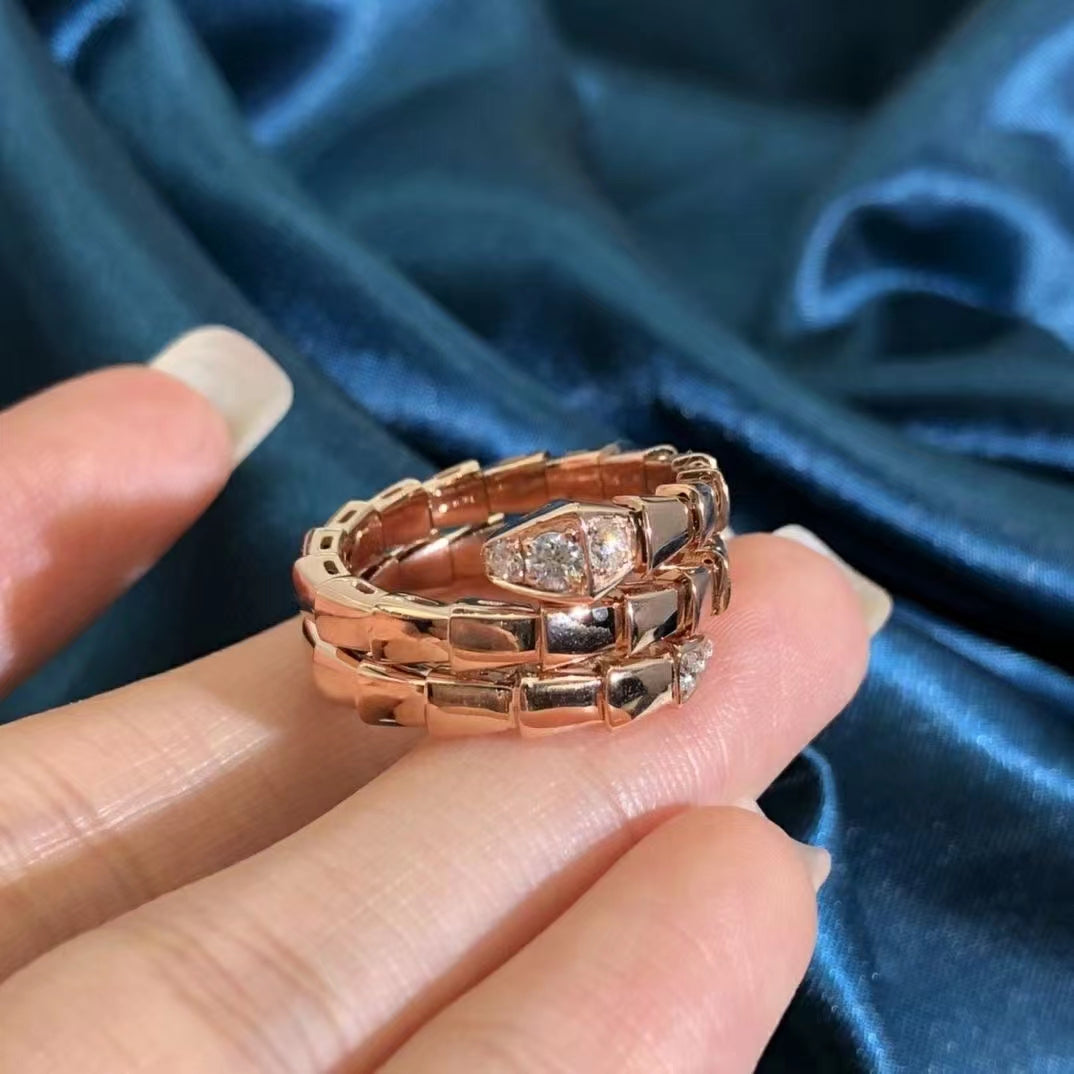 [Pearl Jewelrys]SERPENTS DOUBLE ROW DIAMOND RING