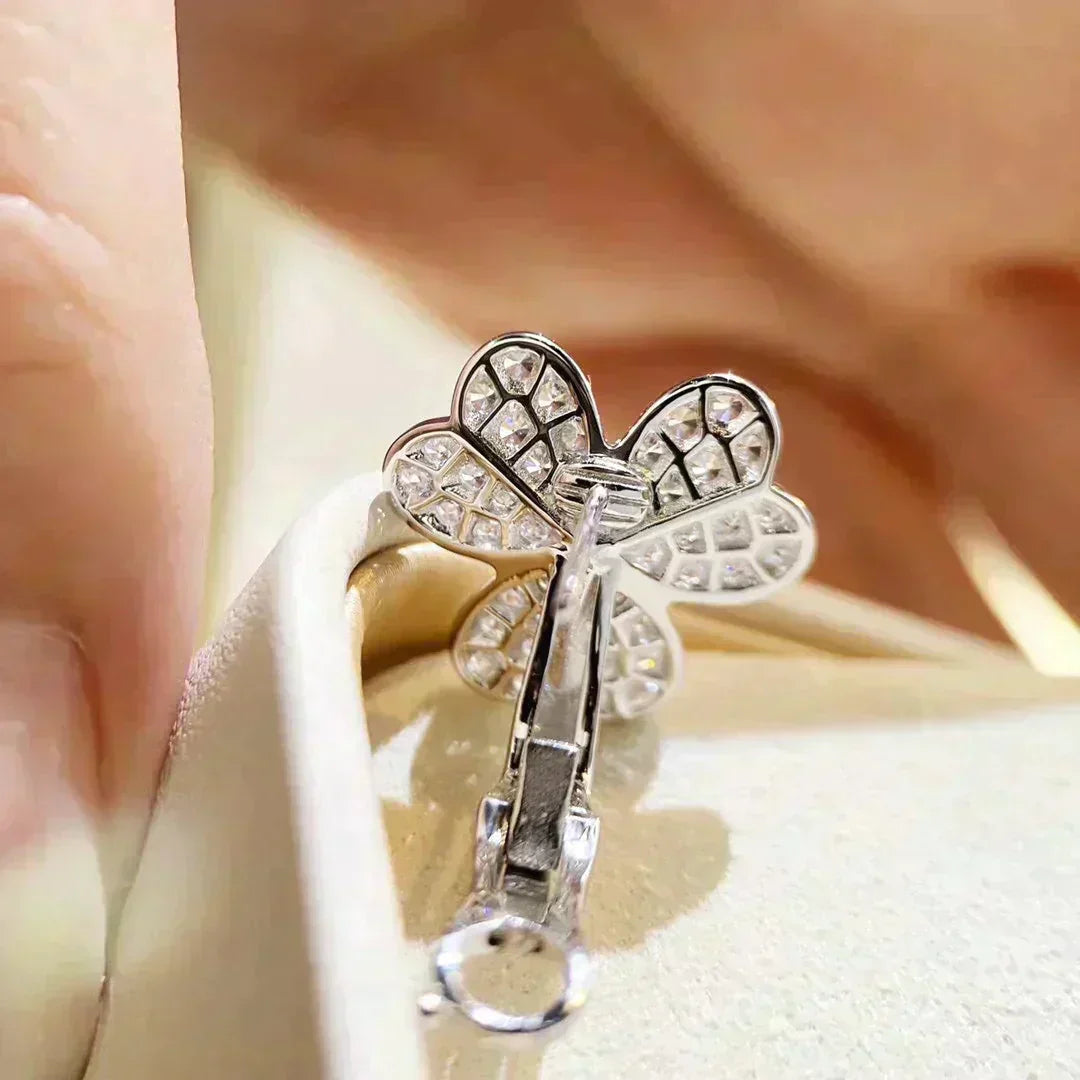 [Pearl Jewelrys]CLOVER COMOS DIAMOND EARRINGS SILVER