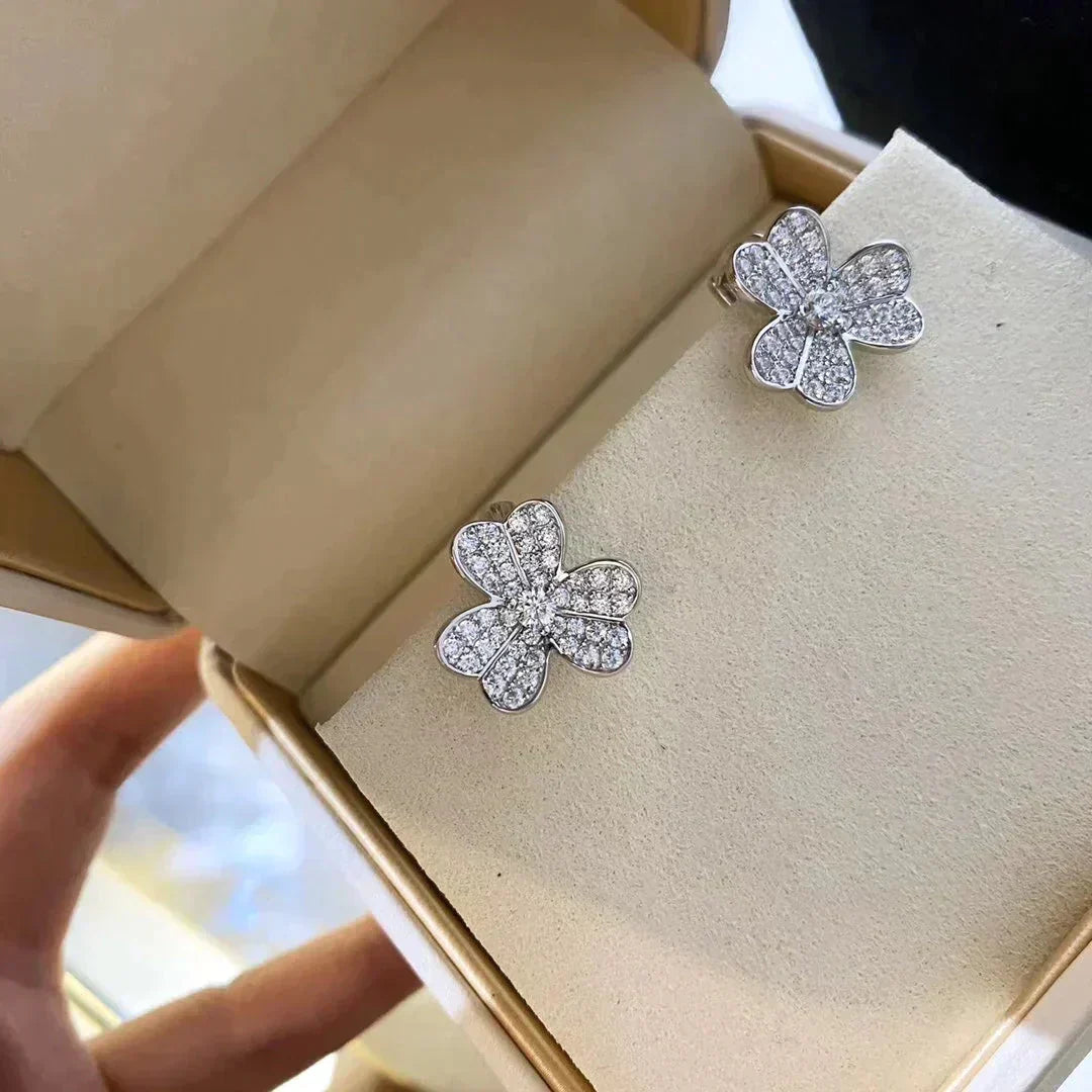 [Pearl Jewelrys]CLOVER COMOS DIAMOND EARRINGS SILVER