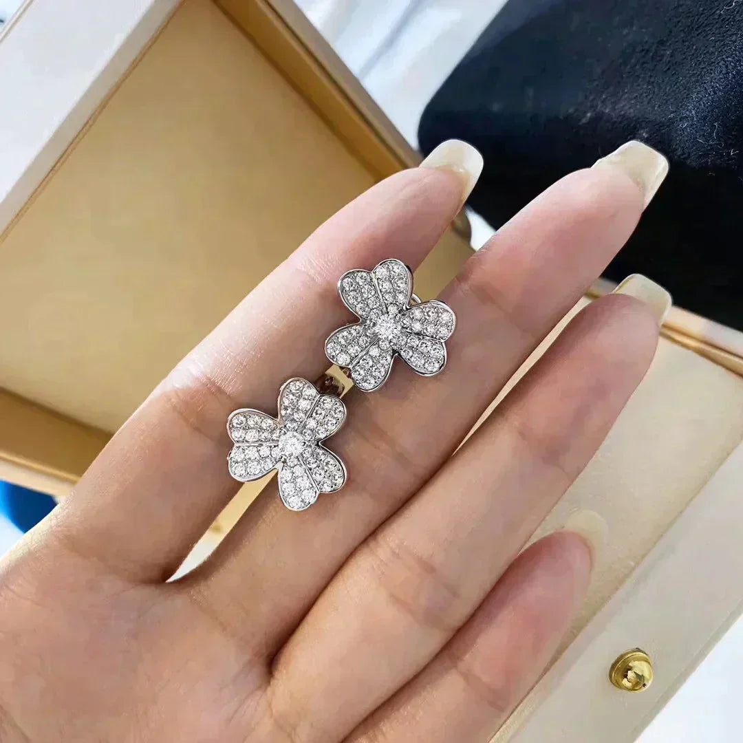 [Pearl Jewelrys]CLOVER COMOS DIAMOND EARRINGS SILVER