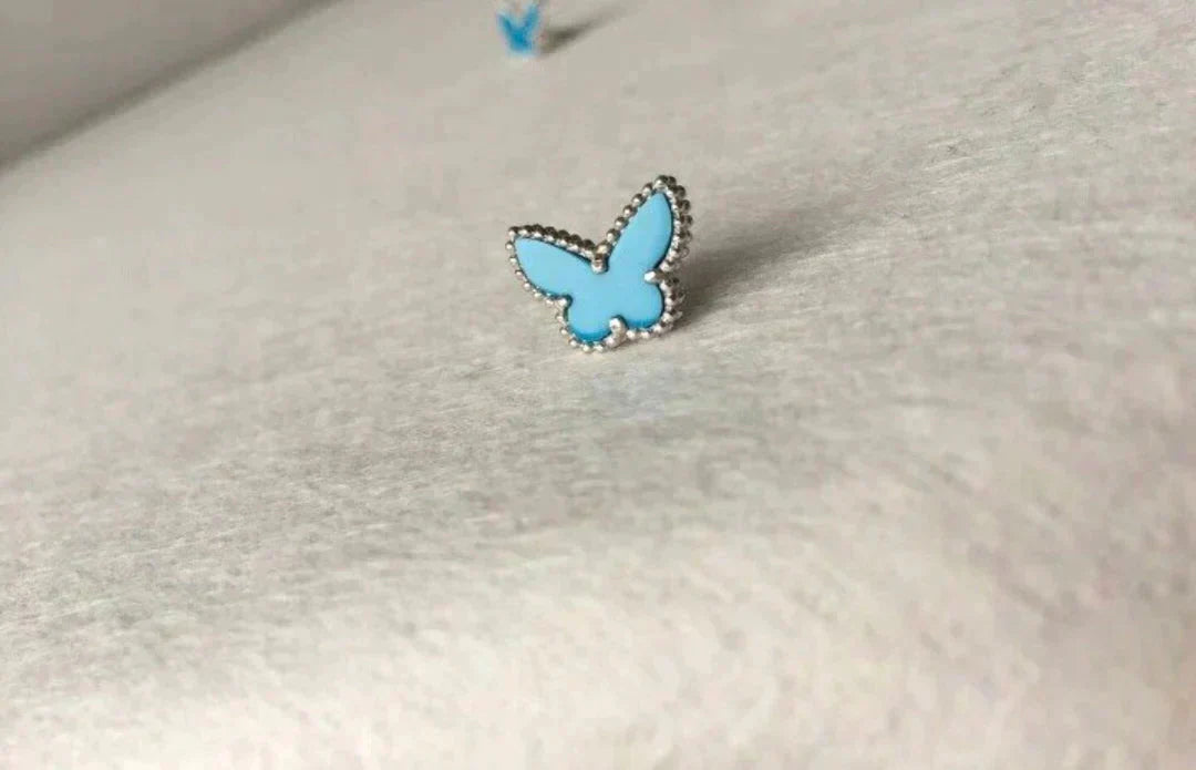 [Pearl Jewelrys]BUTTERFLY TURQUOISE EARRINGS SILVER