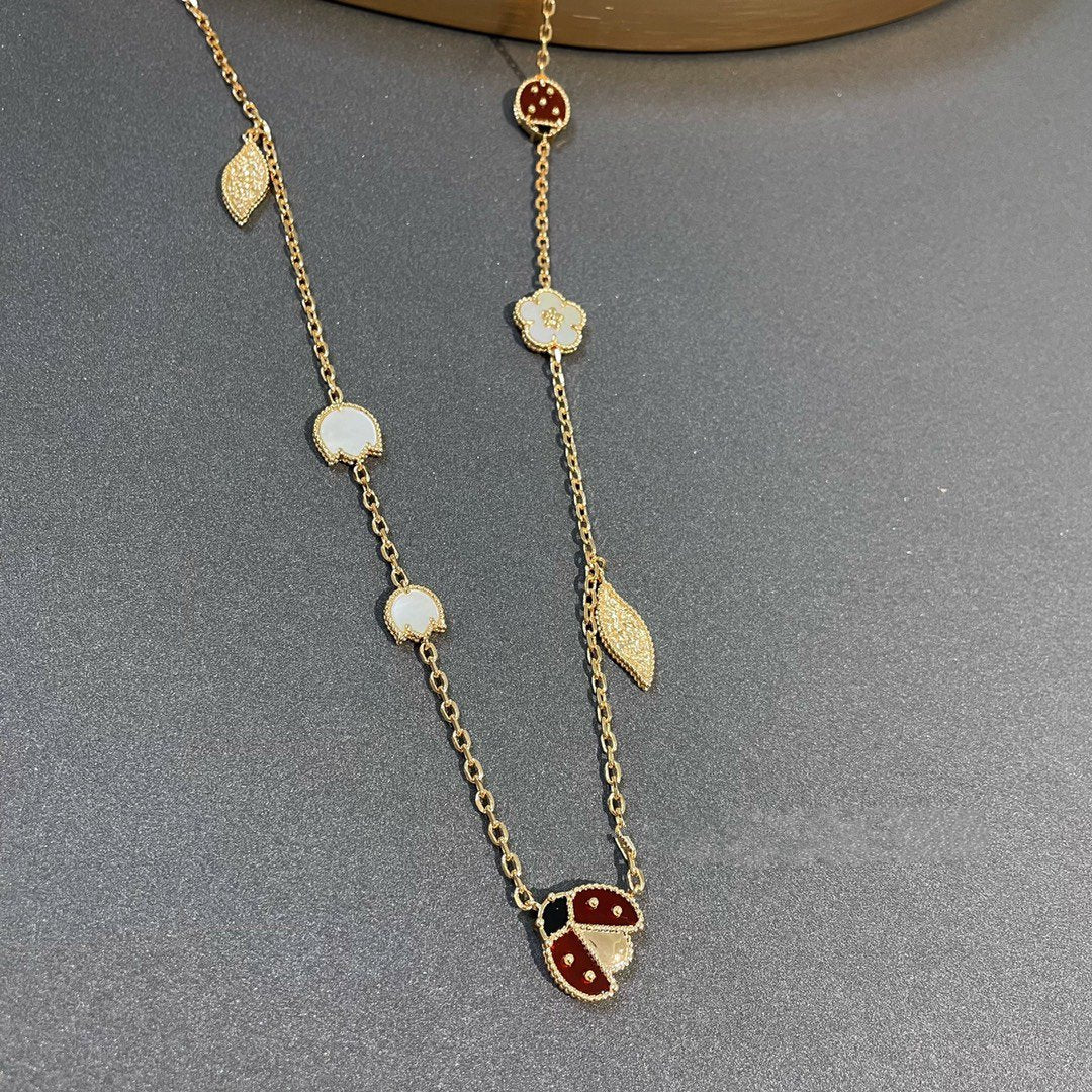 [Pearl Jewelrys]LUCKY SPRING 15 MOTIFS GOLD NECKLACE