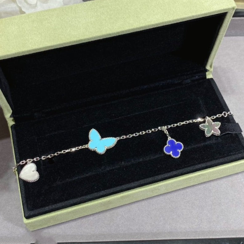 [Pearl Jewelrys]LUCKY SPRING SILVER BRACELET 4 MOTIF
