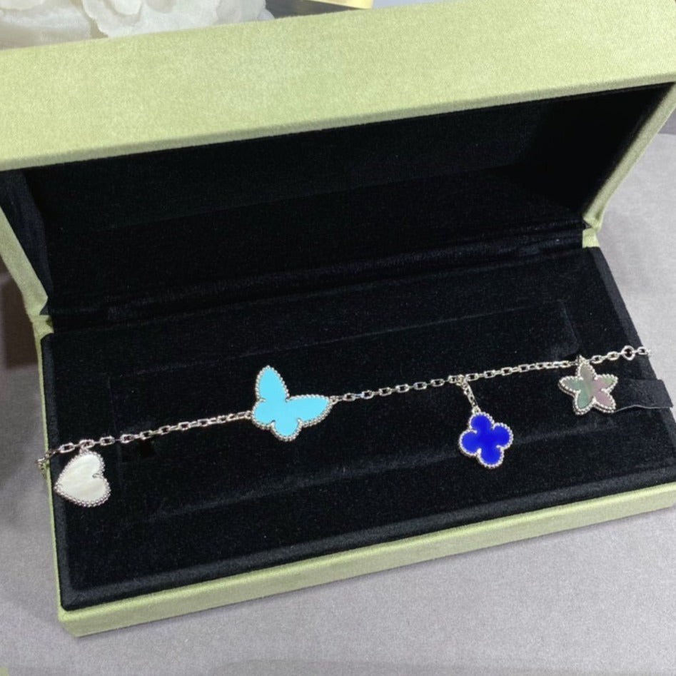 [Pearl Jewelrys]LUCKY SPRING SILVER BRACELET 4 MOTIF