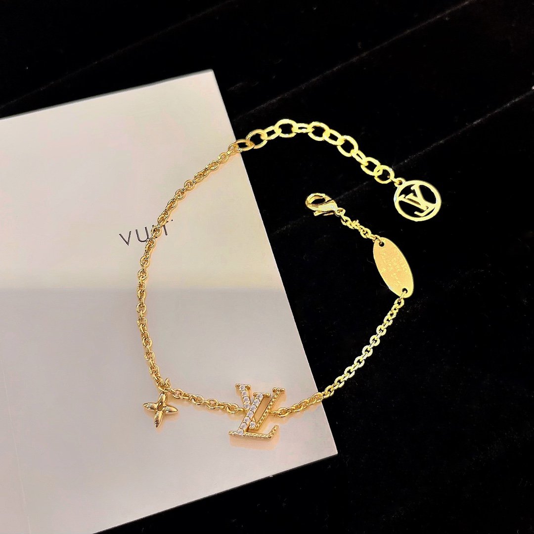 [Pearl Jewelrys]LOGO STAR MOTIF GOLD BRACELET