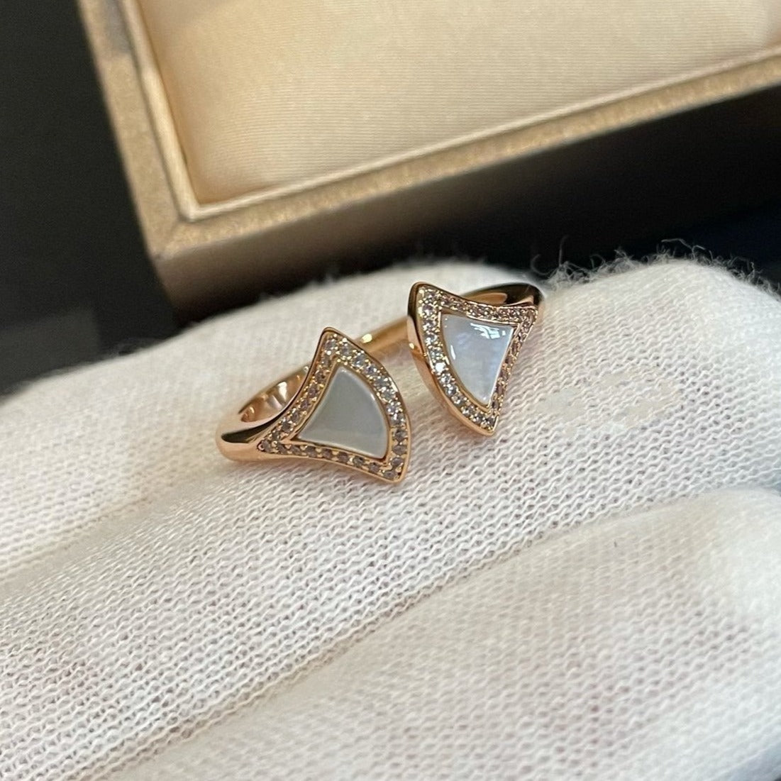 [Pearl Jewelrys]DREAM MOP DIAMOND OPEN RING