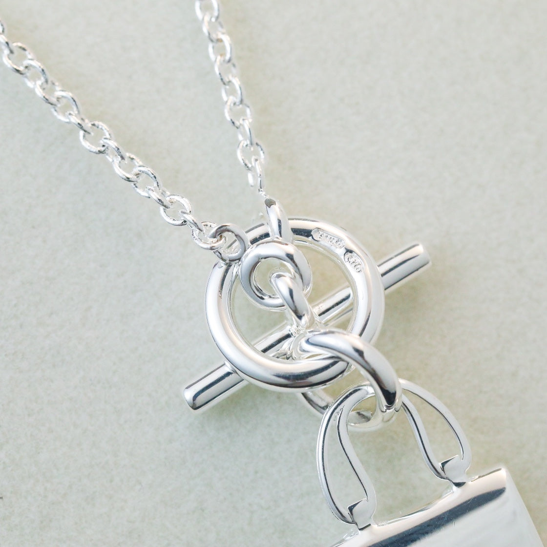[Pearl Jewelrys]POP H PEDANT SILVER NECKLACE