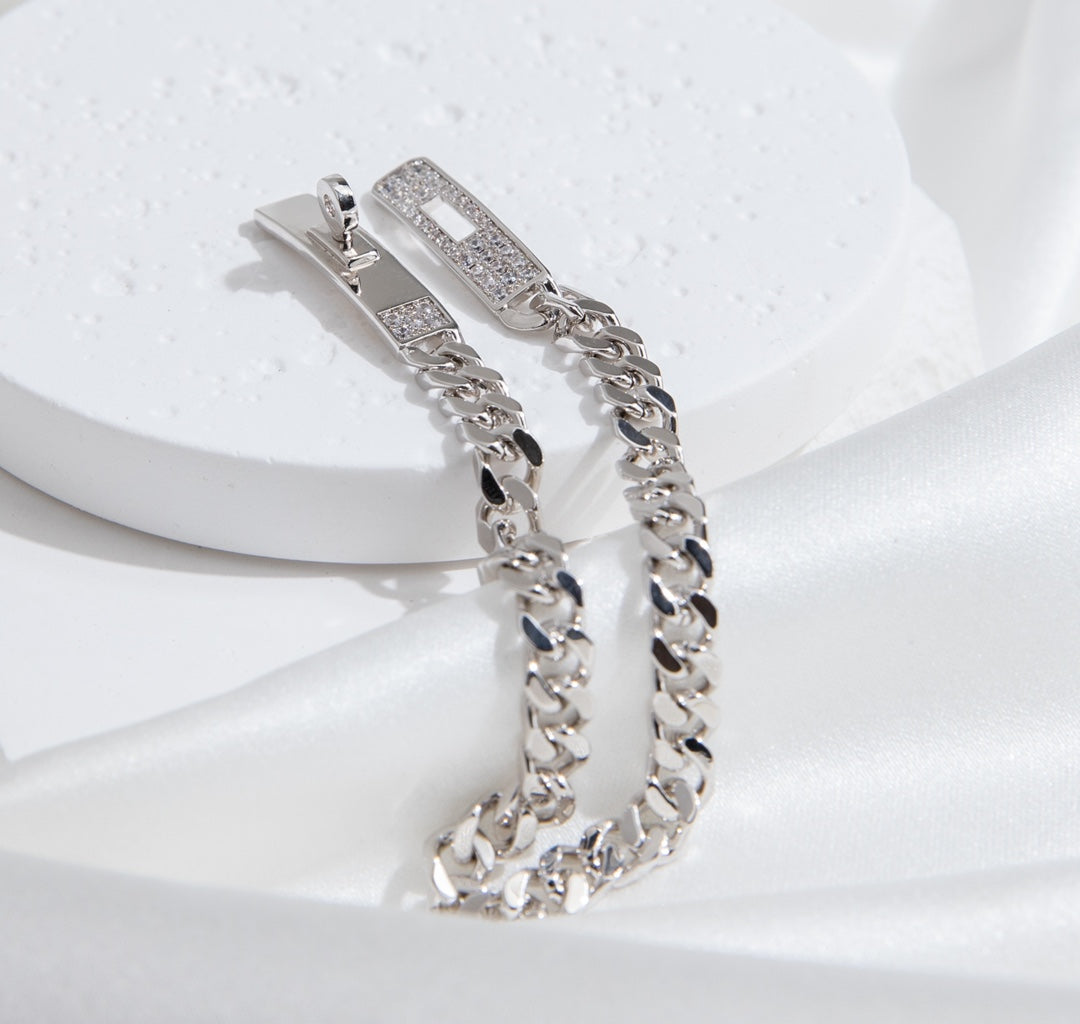 [Pearl Jewelrys]KELLY CHAIN SILVER DIAMOND BRACELET